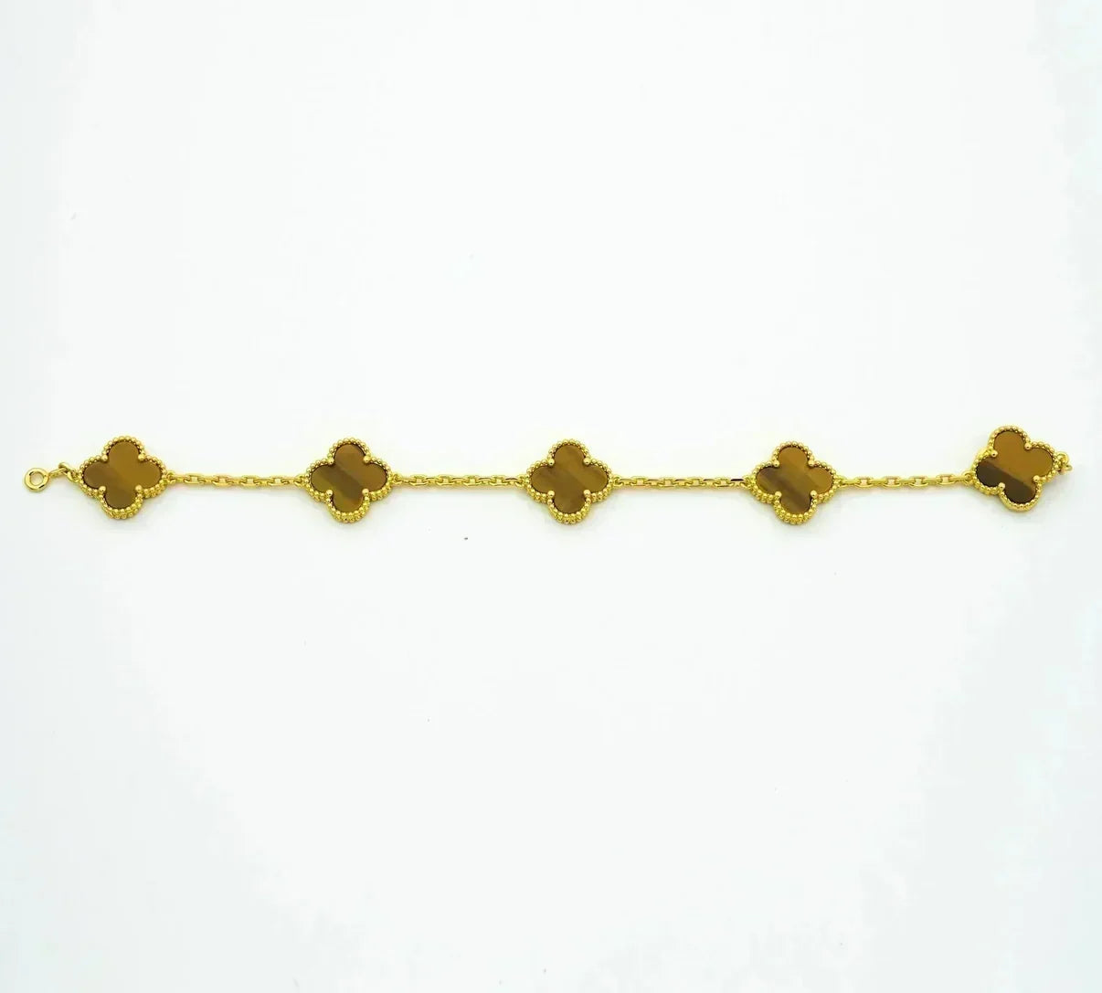 [Dawnora Jewelry] CLOVER 5 MOTIFS TIGER EYE BRACELET COLLECTION
