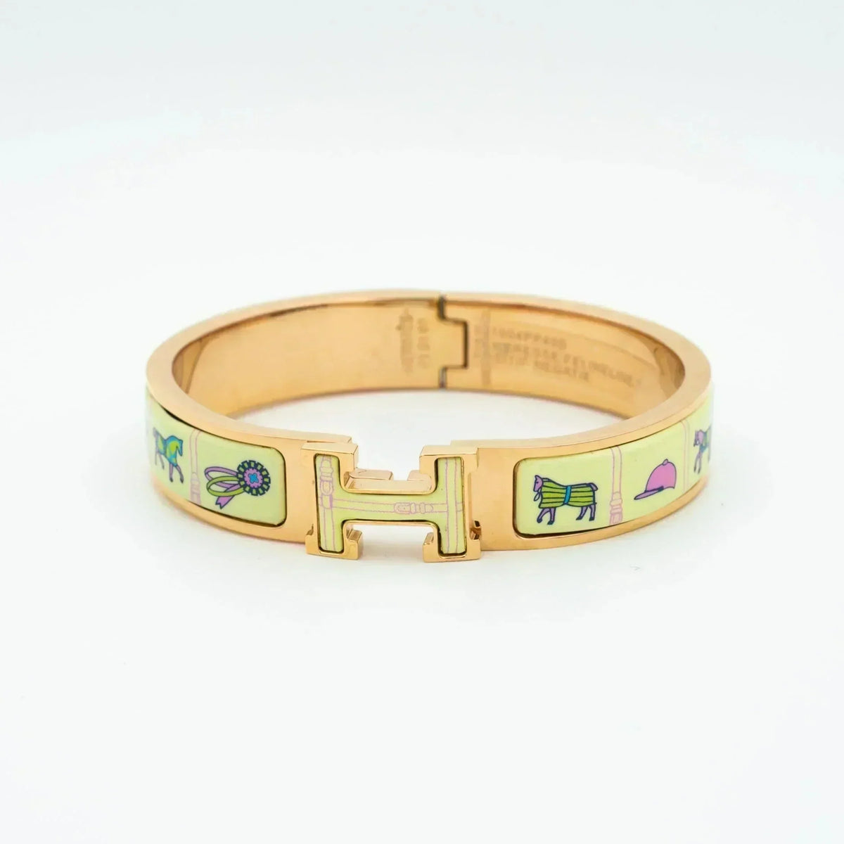 [Dawnora Jewelry]H PINK GOLD BRACELET CREAM CERAMIC