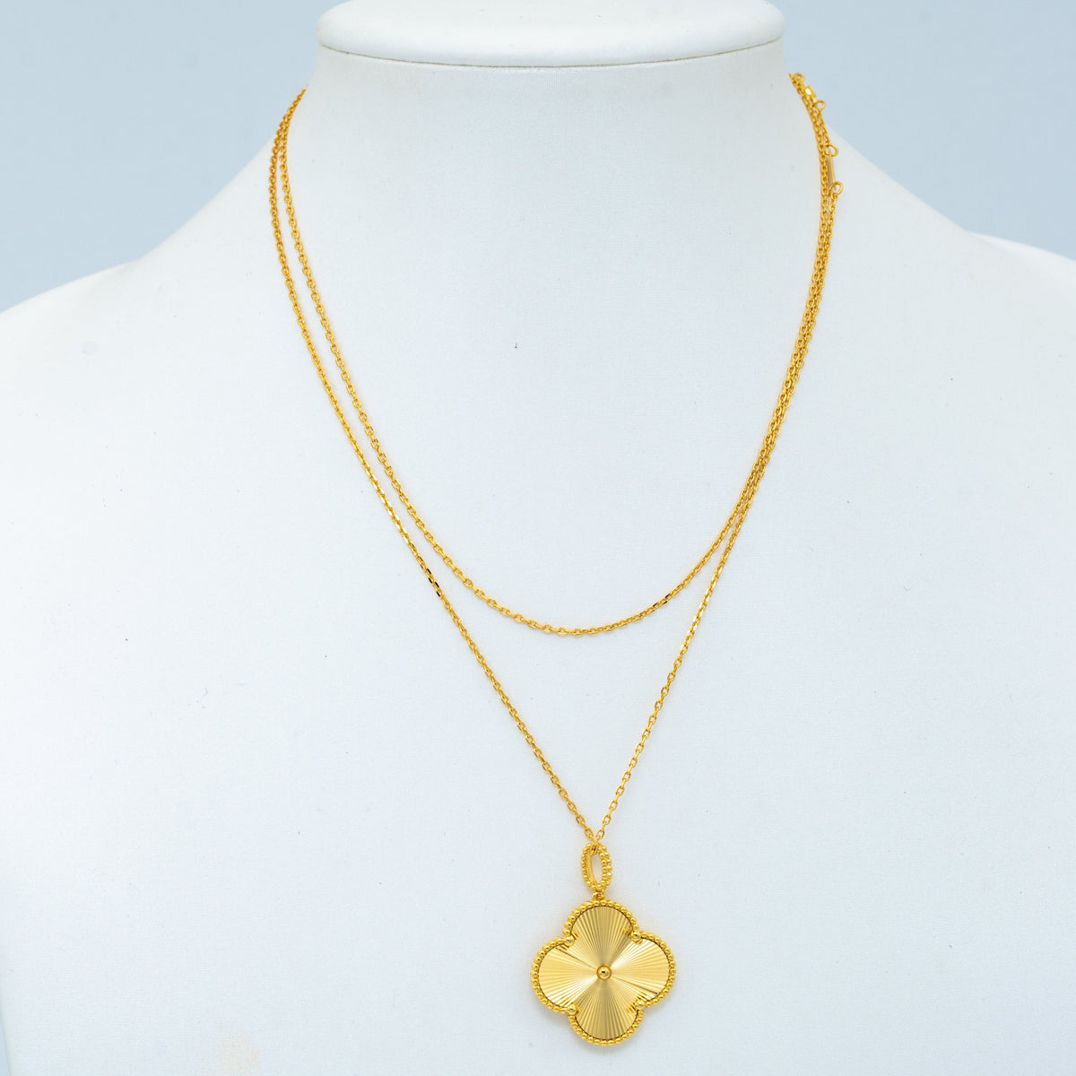 [Dawnora Jewelry]CLOVER 25MM PEDANT NECKLACE GOLD