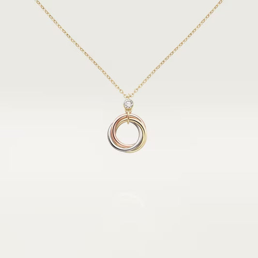 [Dawnora Jewelry]TRINITY  NECKLACE 1 DIAMOND