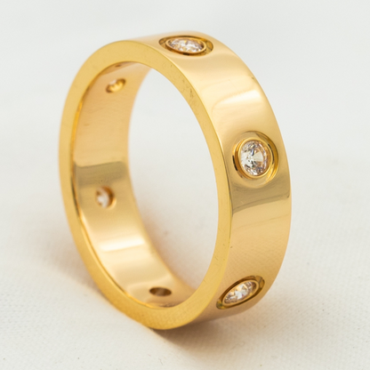 [Dawnora Jewelry]LOVE RING 5.5MM 6 DIAMONDS PINK GOLD