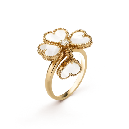 [Dawnora Jewelry]SWEET CLOVER WHITE MOP RING