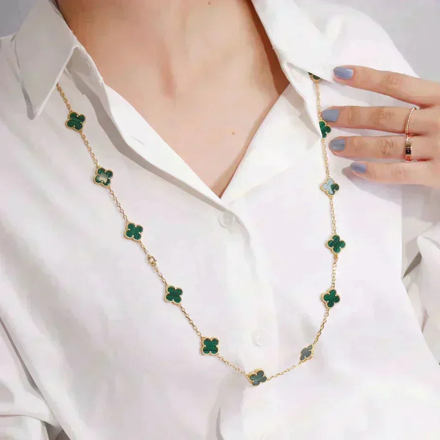 [Dawnora Jewelry]CLOVER 20 MOTIFS MALACHITE GOLD