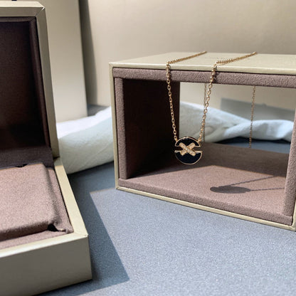 [Dawnora Jewelry]JEUX DE PINK GOLD DIAMOND NECKLACE