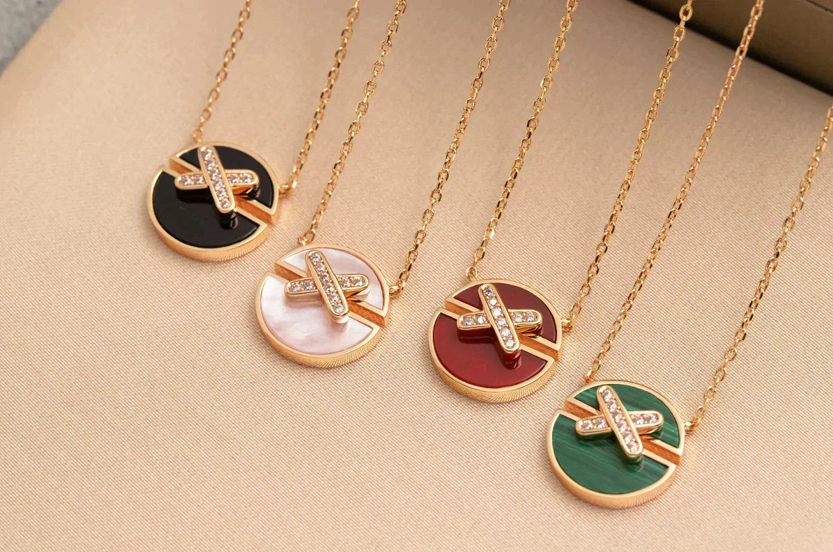 [Dawnora Jewelry]JEUX DE ROSE GOLD DIAMOND NECKLACE