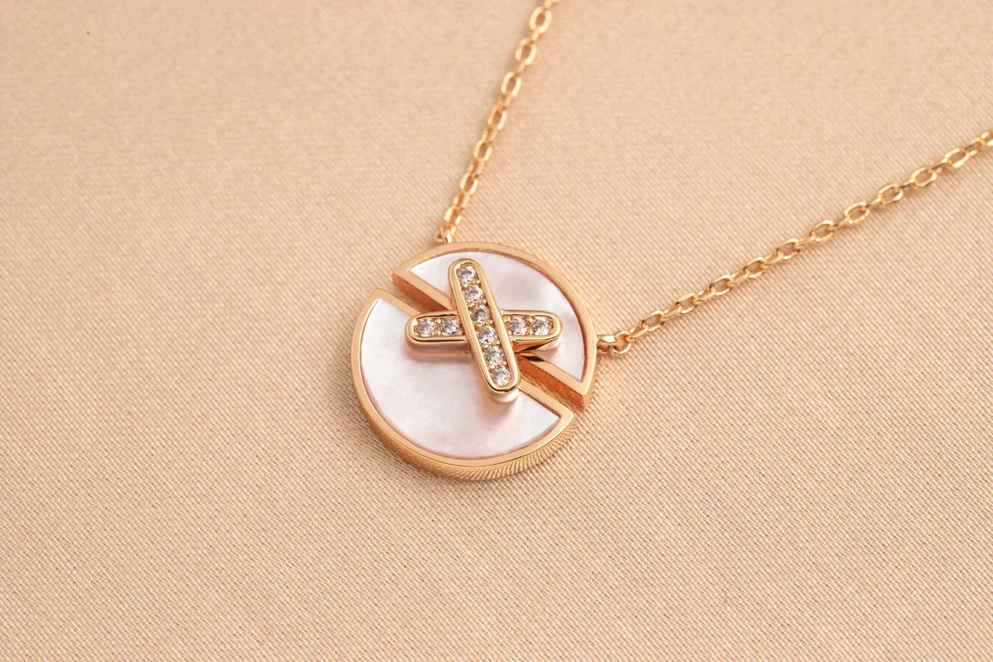 [Dawnora Jewelry]JEUX DE ROSE GOLD DIAMOND NECKLACE