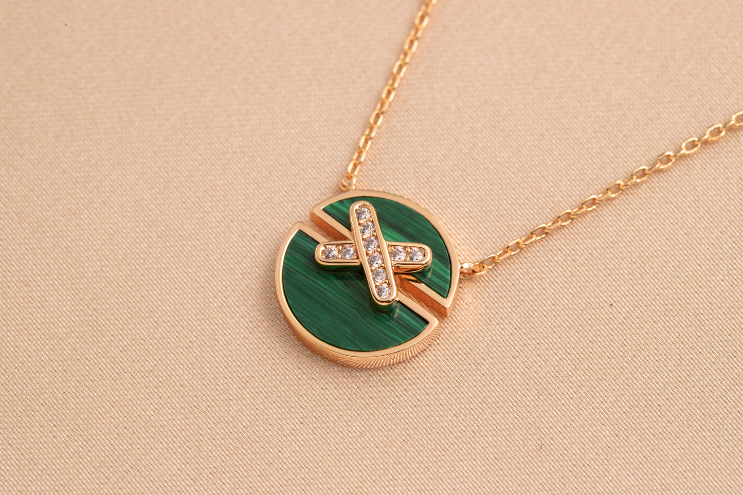 [Dawnora Jewelry]JEUX DE PINK GOLD DIAMOND NECKLACE