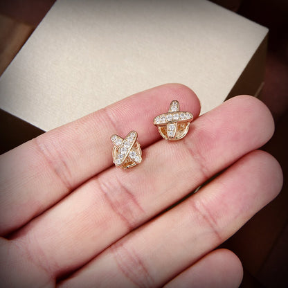 [Dawnora Jewelry]JEUX DE GOLD DIAMOND EARRINGS
