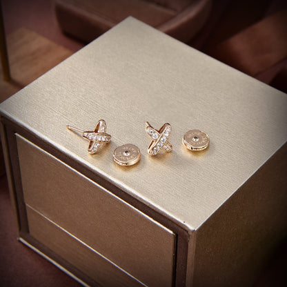 [Dawnora Jewelry]JEUX DE GOLD DIAMOND EARRINGS