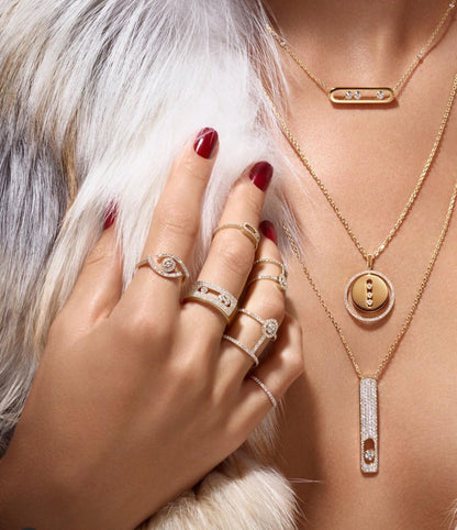 [Dawnora Jewelry]LUCKY MOVE PM NECKLACE PINK GOLD DIAMOND