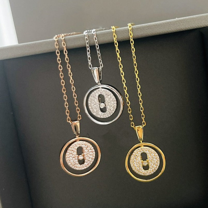 [Dawnora Jewelry]LUCKY MOVER PM PAVED NECKLACE