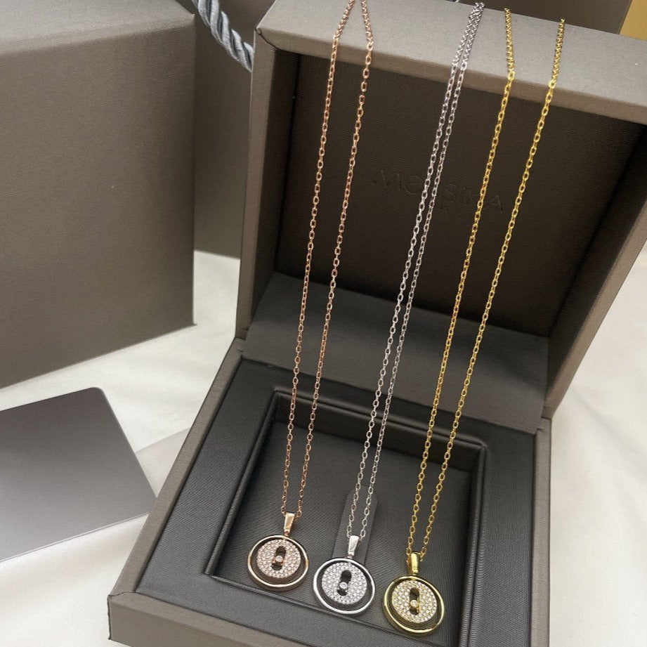 [Dawnora Jewelry]LUCKY MOVER PM PAVED NECKLACE