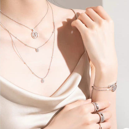 [Dawnora Jewelry]LUCKY MOVER PM PAVED NECKLACE