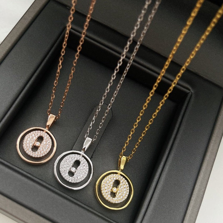 [Dawnora Jewelry]LUCKY MOVER PM PAVED NECKLACE