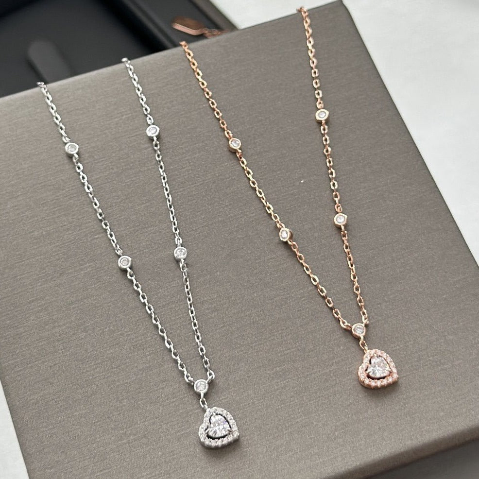 [Dawnora Jewelry]JOY HEART DIAMOND NECKLACE