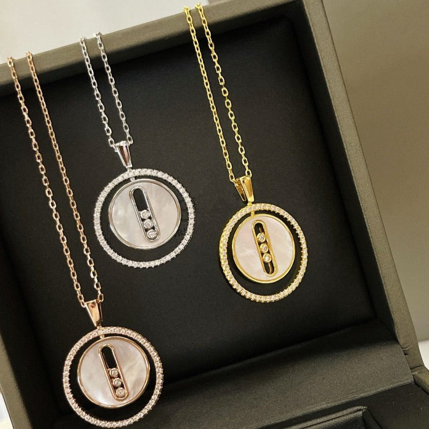 [Dawnora Jewelry]LUCKY MOVE MM NACRE BLANCHE DIAMOND NECKLACE