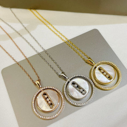 [Dawnora Jewelry]LUCKY MOVE MM NACRE BLANCHE DIAMOND NECKLACE