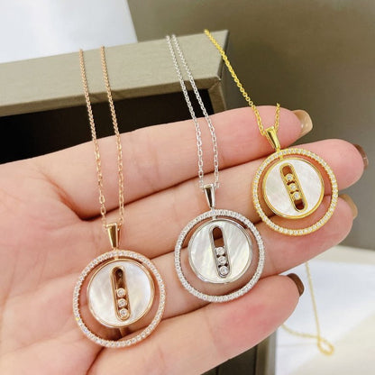 [Dawnora Jewelry]LUCKY MOVE MM NACRE BLANCHE DIAMOND NECKLACE