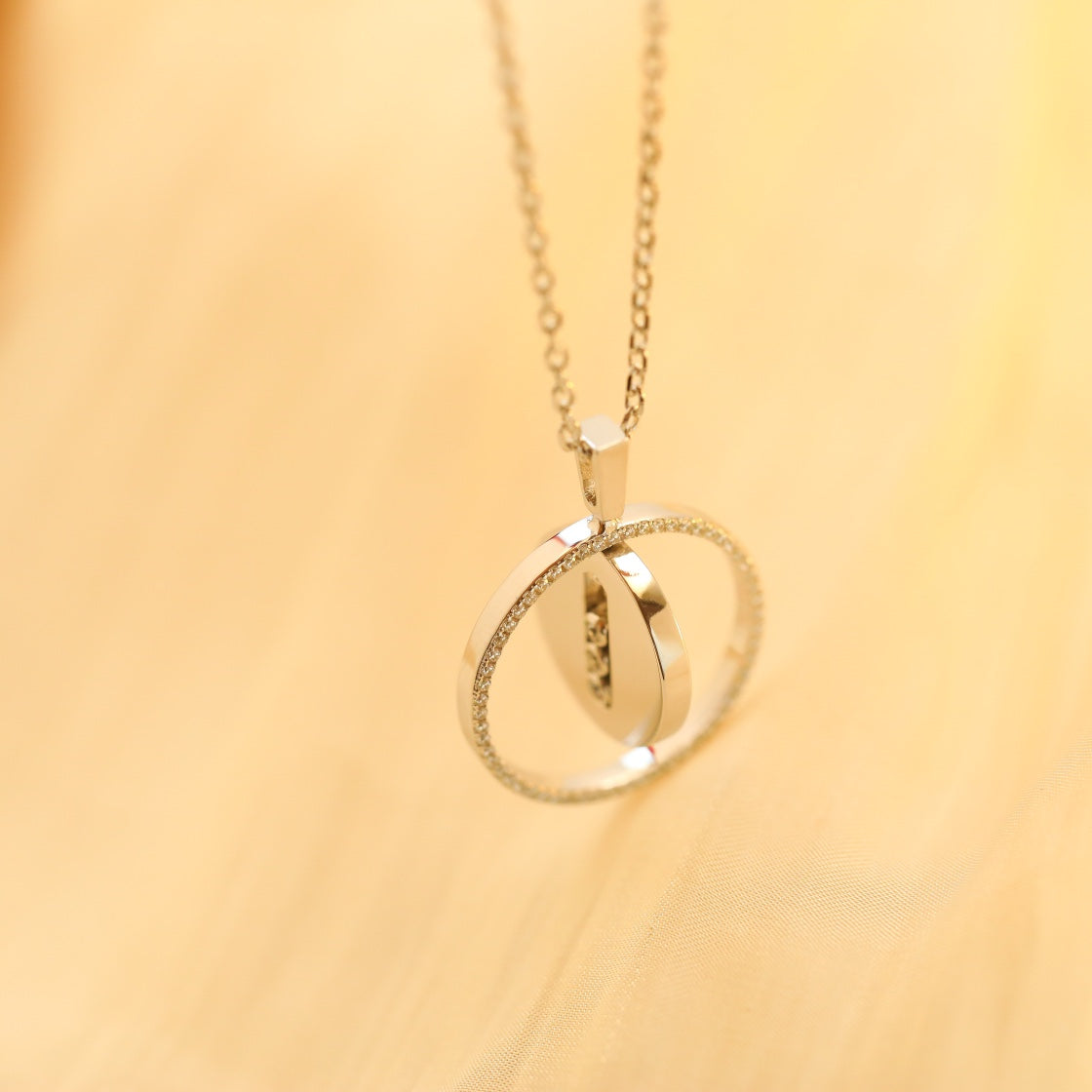 [Dawnora Jewelry]LUCKY MOVE MM SILVER DIAMOND NECKLACE