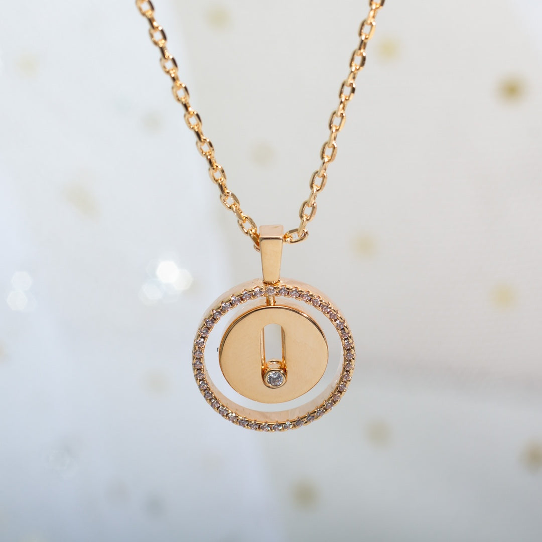 [Dawnora Jewelry]LUCKY MOVE PM NECKLACE PINK GOLD DIAMOND