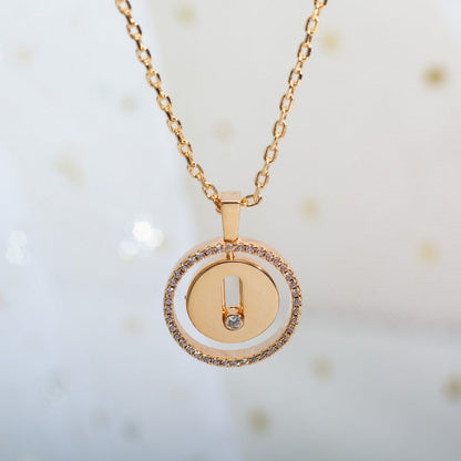 [Dawnora Jewelry]LUCKY MOVE PM NECKLACE PINK GOLD DIAMOND