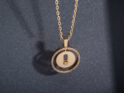 [Dawnora Jewelry]LUCKY MOVE PM NECKLACE PINK GOLD DIAMOND