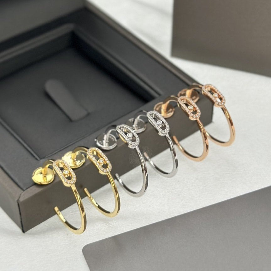 [Dawnora Jewelry]CREOLES MOVE UNO PM DIAMOND EARRINGS