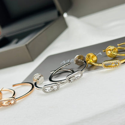 [Dawnora Jewelry]CREOLES MOVE UNO PM DIAMOND EARRINGS