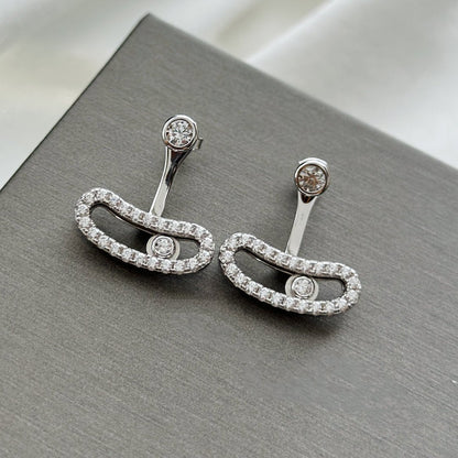 [Dawnora Jewelry]MOVE UNO SILVER DIAMOND EARRINGS