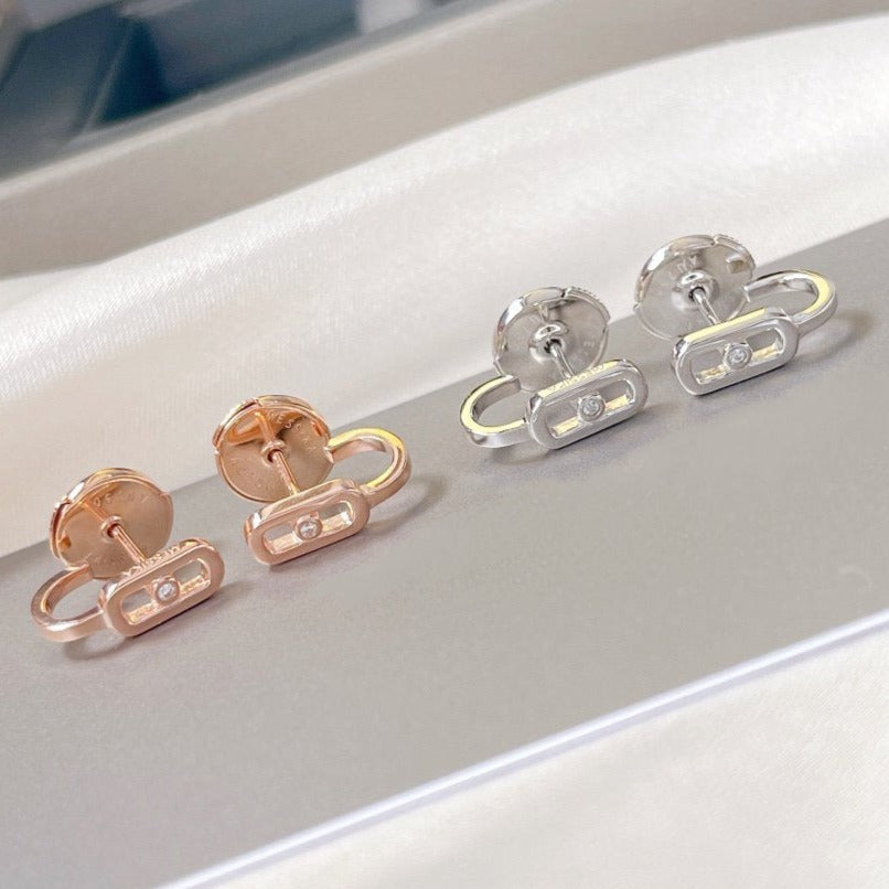 [Dawnora Jewelry]CREOLES MOVE UNO MINI 1 DIAMOND EARRINGS