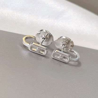 [Dawnora Jewelry]CREOLES MOVE UNO MINI 1 DIAMOND EARRINGS