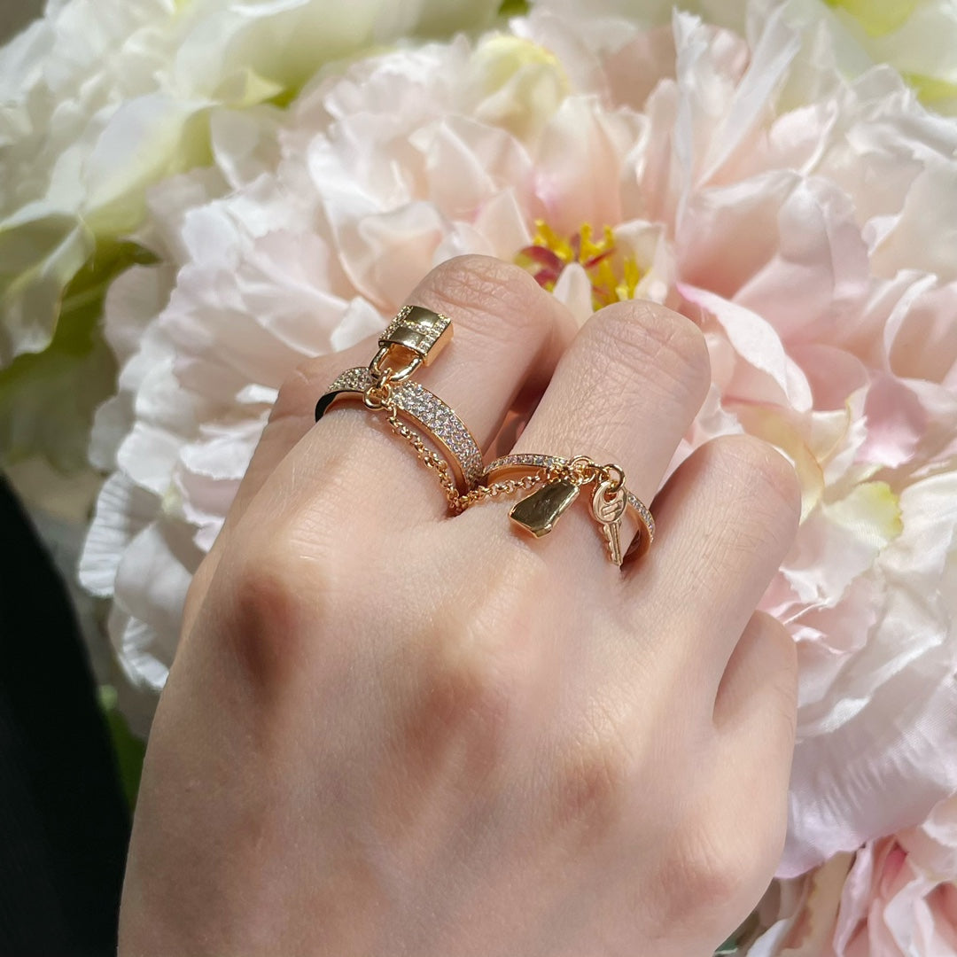 [Dawnora Jewelry]HM KELLY CLOCHETTE DOUBLE RING IN  WITH DIAMONDS