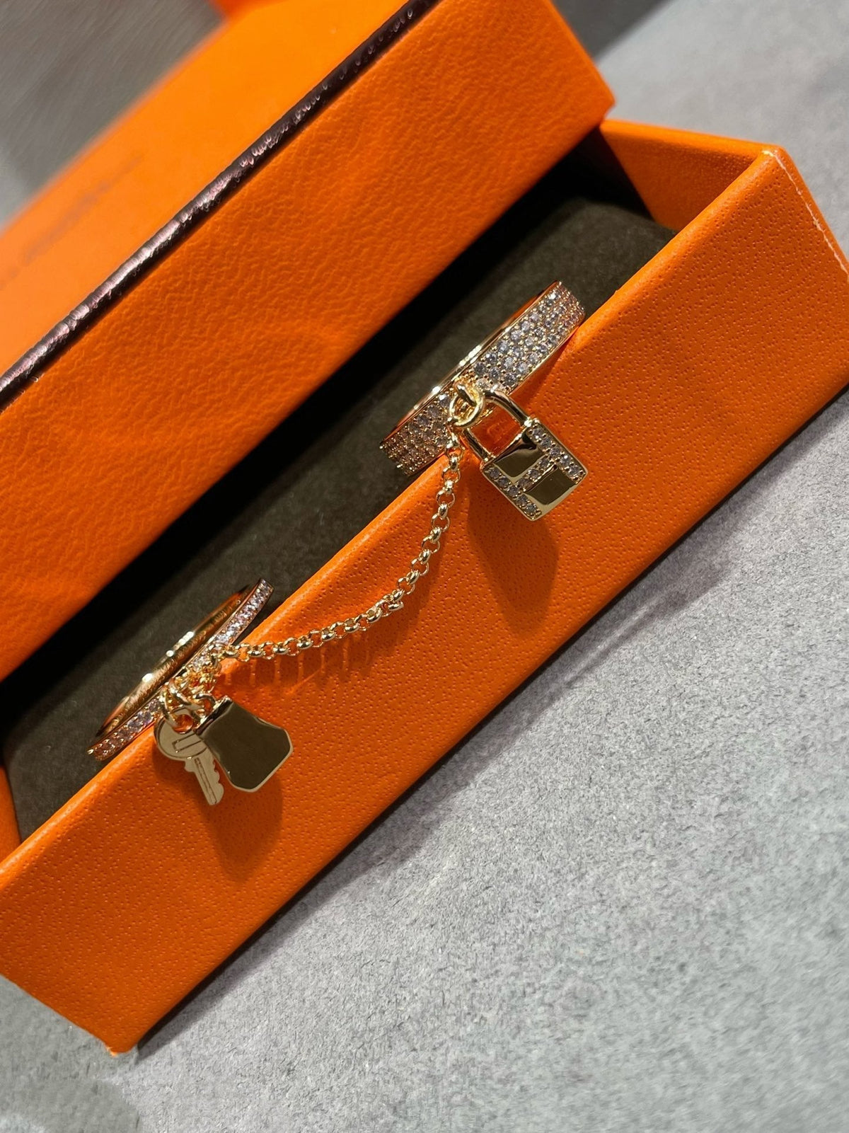 [Dawnora Jewelry]HM KELLY CLOCHETTE DOUBLE RING IN  WITH DIAMONDS