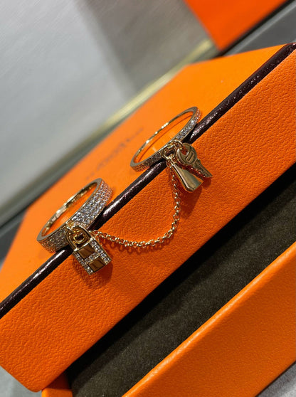 [Dawnora Jewelry]HM KELLY CLOCHETTE DOUBLE RING IN  WITH DIAMONDS