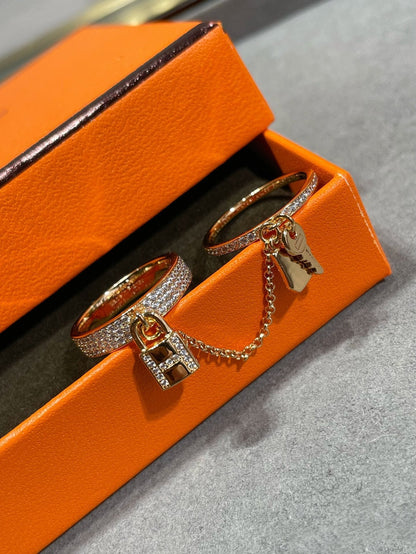 [Dawnora Jewelry]HM KELLY CLOCHETTE DOUBLE RING IN  WITH DIAMONDS