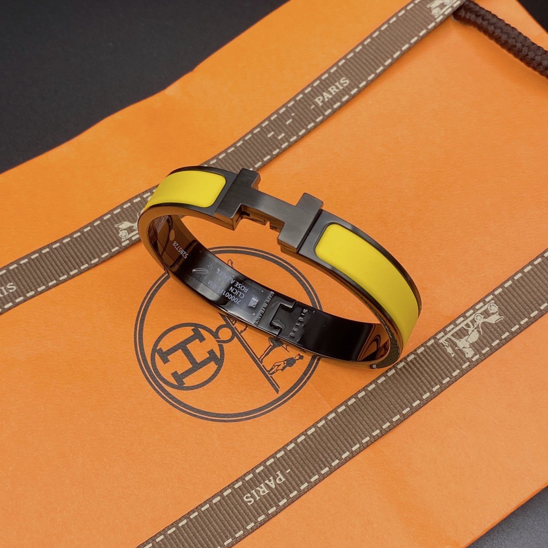 [Dawnora Jewelry]CLIC HM SO BLACK YELLOW BRACELET