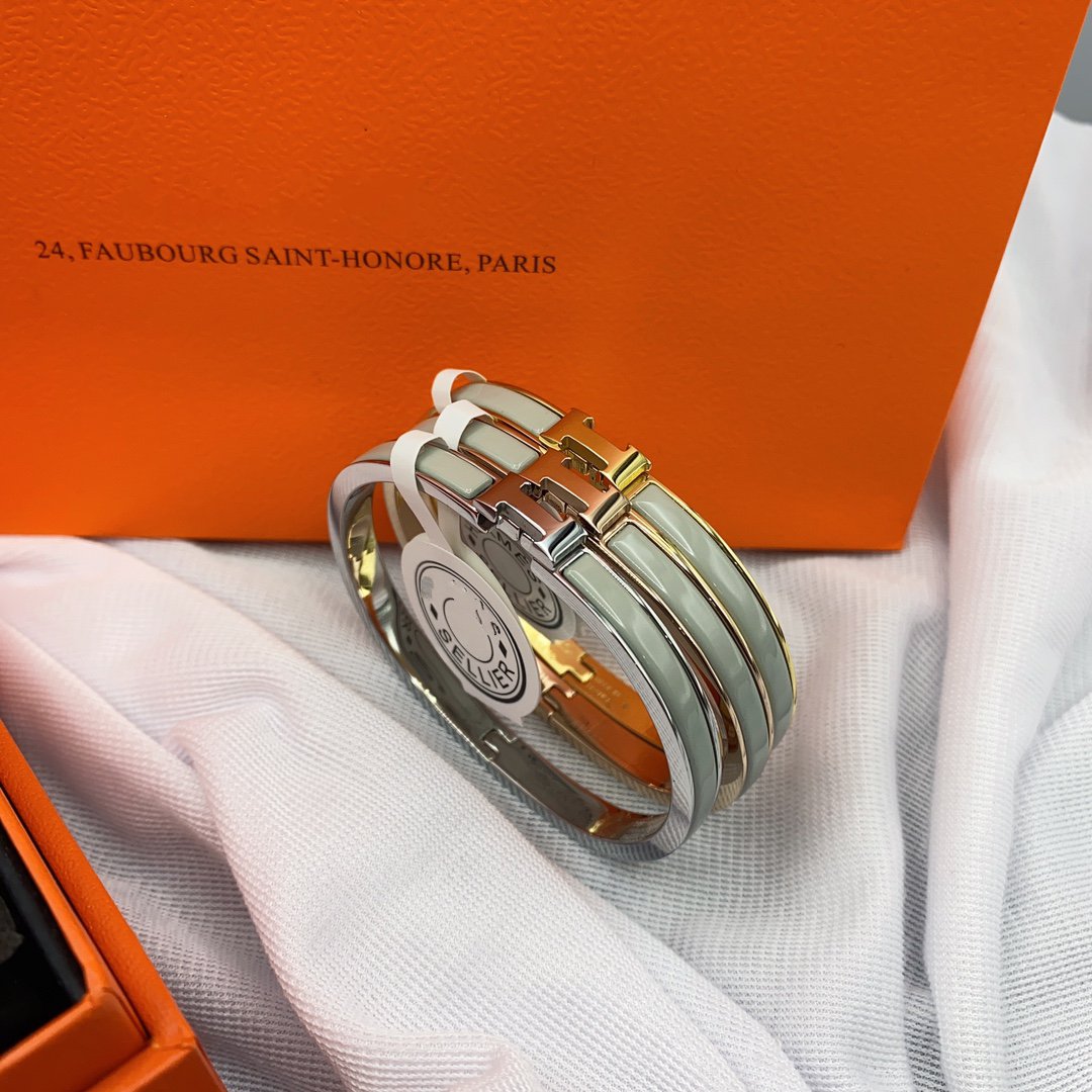 [Dawnora Jewelry]CLASSIC HM CLIC GREEN 8MM ENAMEL BRACELET