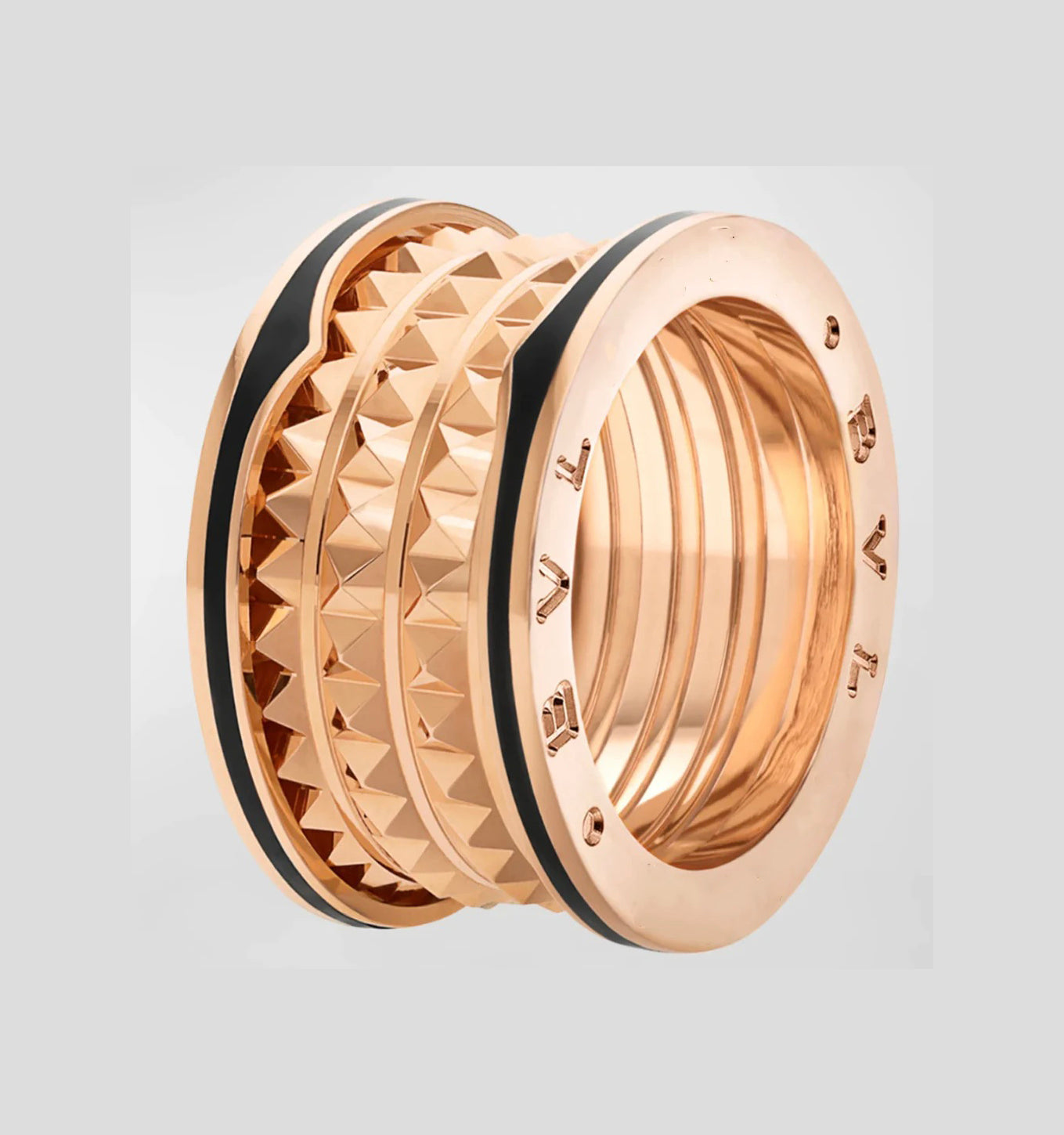 [Dawnora Jewelry]ZERO 1 ROCK BLACK CERAMIC PINK GOLD LARGE MODEL