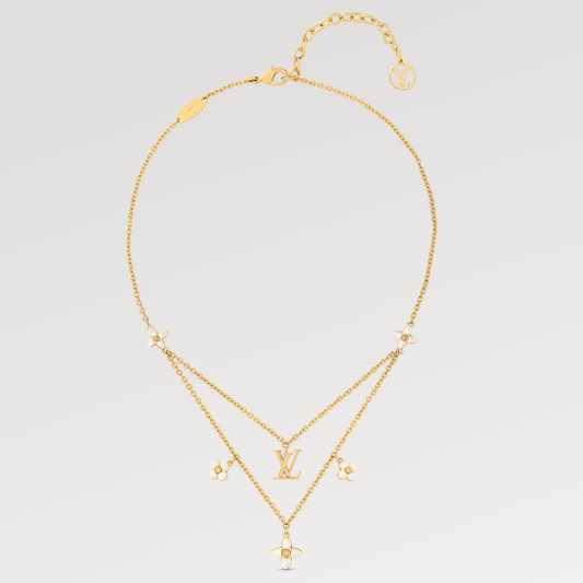 [Dawnora Jewelry]FLOWERGRAM GOLD MOP DOUBLE ROW NECKLACE