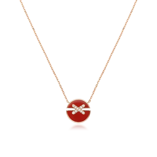 [Dawnora Jewelry]JEUX DE ROSE GOLD DIAMOND NECKLACE