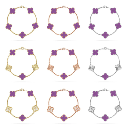 [Dawnora Jewelry] CLOVER 5 MOTIF VIOLET BRACELET COLLECTION