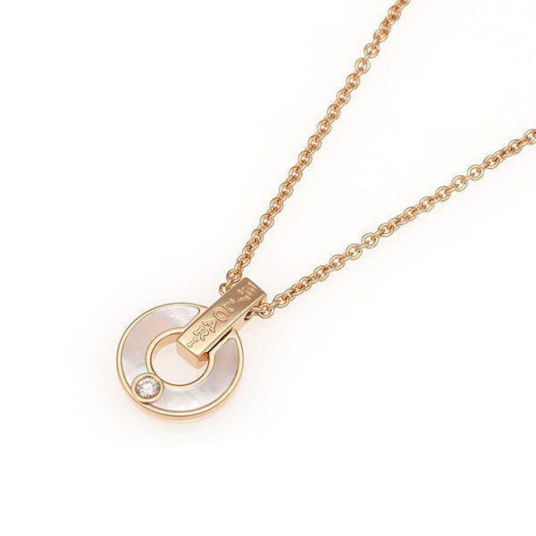 [Dawnora Jewelry]GARI NECKLACE PINK GOLD MOP