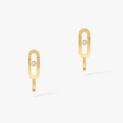 [Dawnora Jewelry]CREOLES MOVE UNO MINI 1 DIAMOND EARRINGS