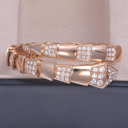 [Dawnora Jewelry]SERPENTI WIDE BRACELET PINK GOLD DIAMOND