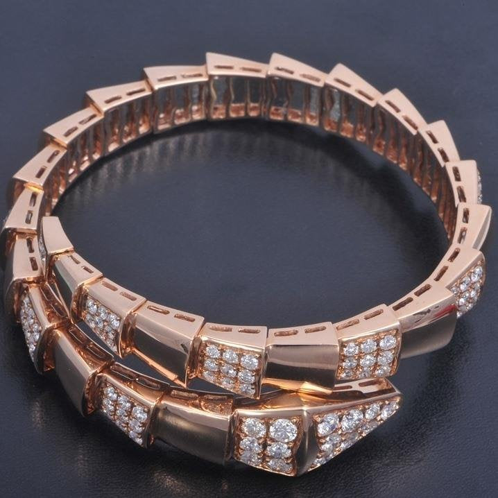 [Dawnora Jewelry]SERPENTI WIDE BRACELET PINK GOLD DIAMOND