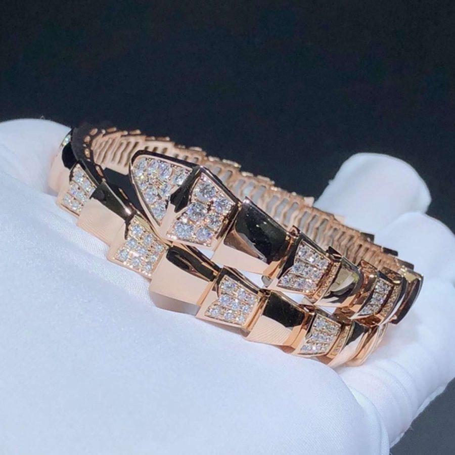 [Dawnora Jewelry]SERPENTI WIDE BRACELET PINK GOLD DIAMOND