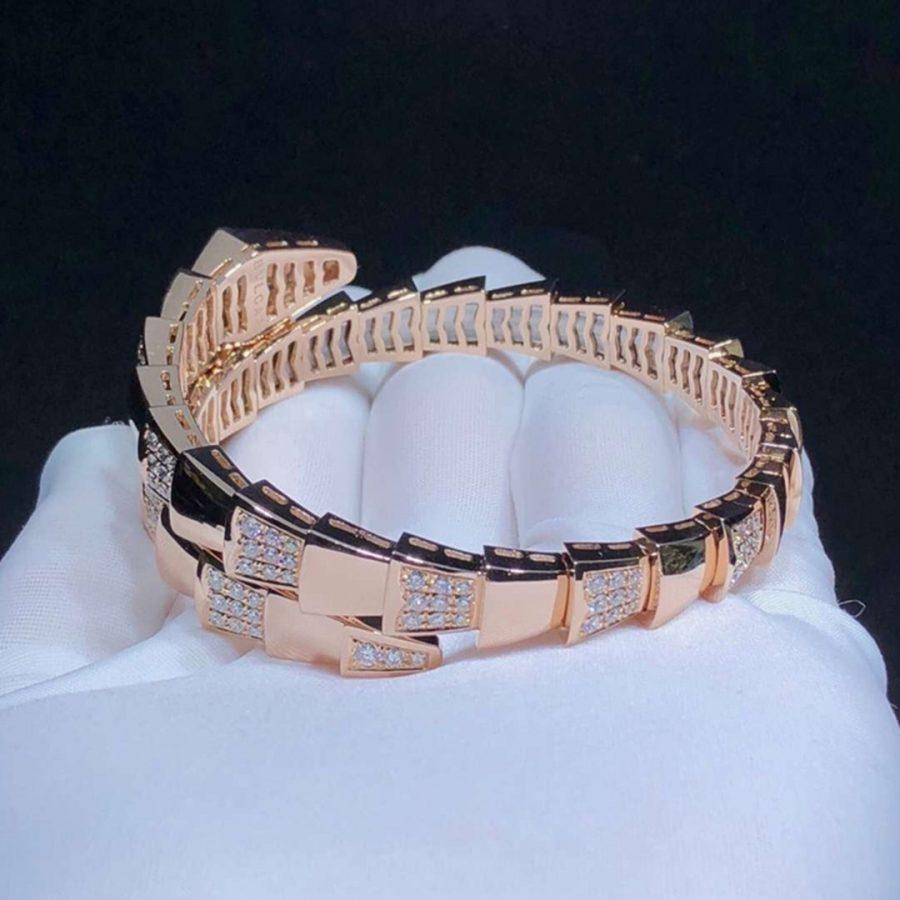 [Dawnora Jewelry]SERPENTI WIDE BRACELET PINK GOLD DIAMOND
