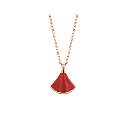 [Dawnora Jewelry]DREAM NECKLACE CARNELIAN 1 DIAMOND