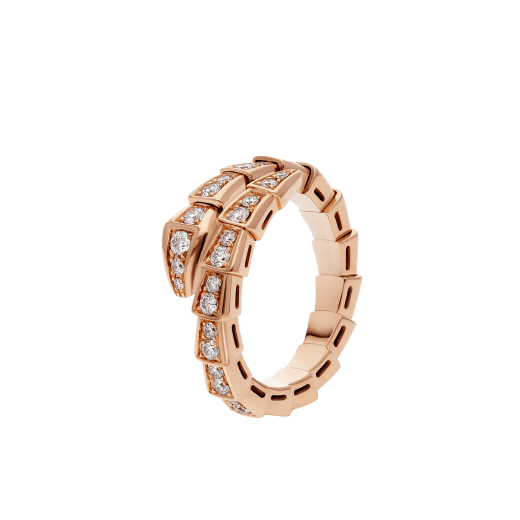 [Dawnora Jewelry]SERPENTI RING PINK GOLD DIAMOND PAVED 4MM