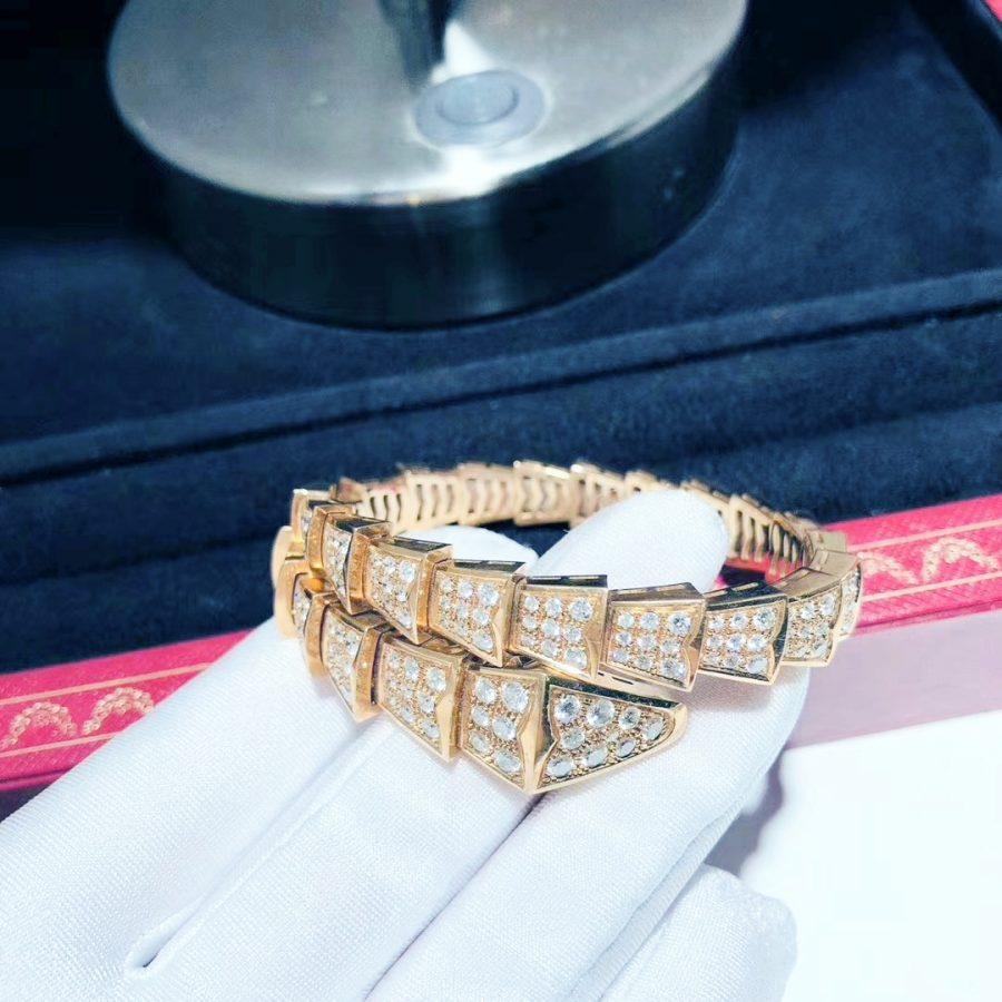 [Dawnora Jewelry]SERPENTI BRACELET 8MM PINK GOLD DIAMOND